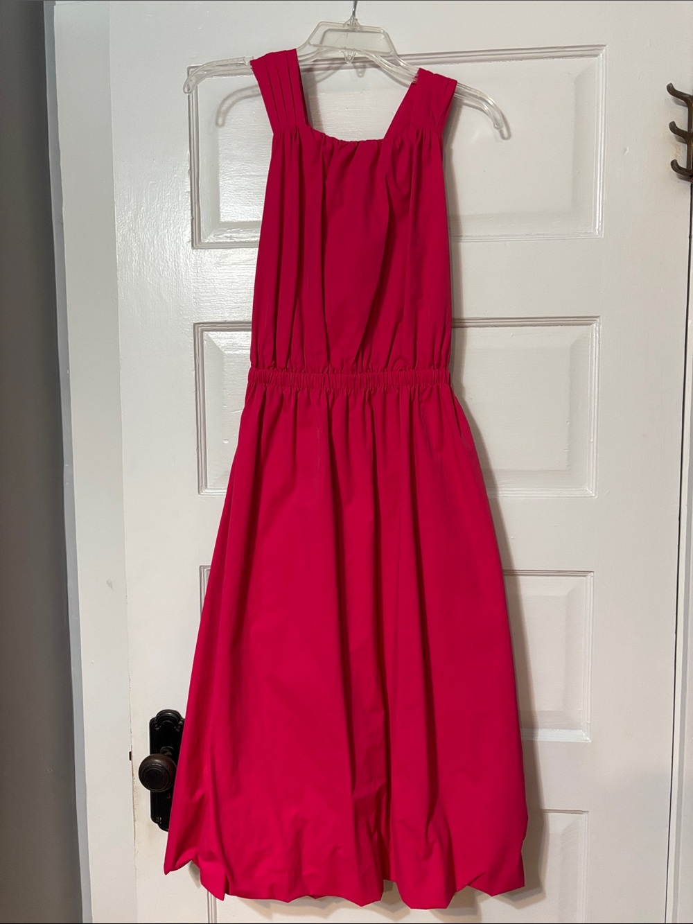 Banana Republic Bright Pink Sleeveless Gathered-Waist Dress